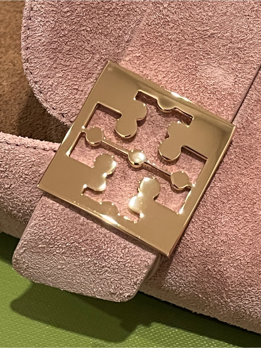 Tory Burch Suede Mellow Malva/Gold Mules - size 9.5 - NIB - Picture 10 of 12
